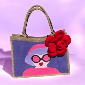Hand made & hand painted tote bag